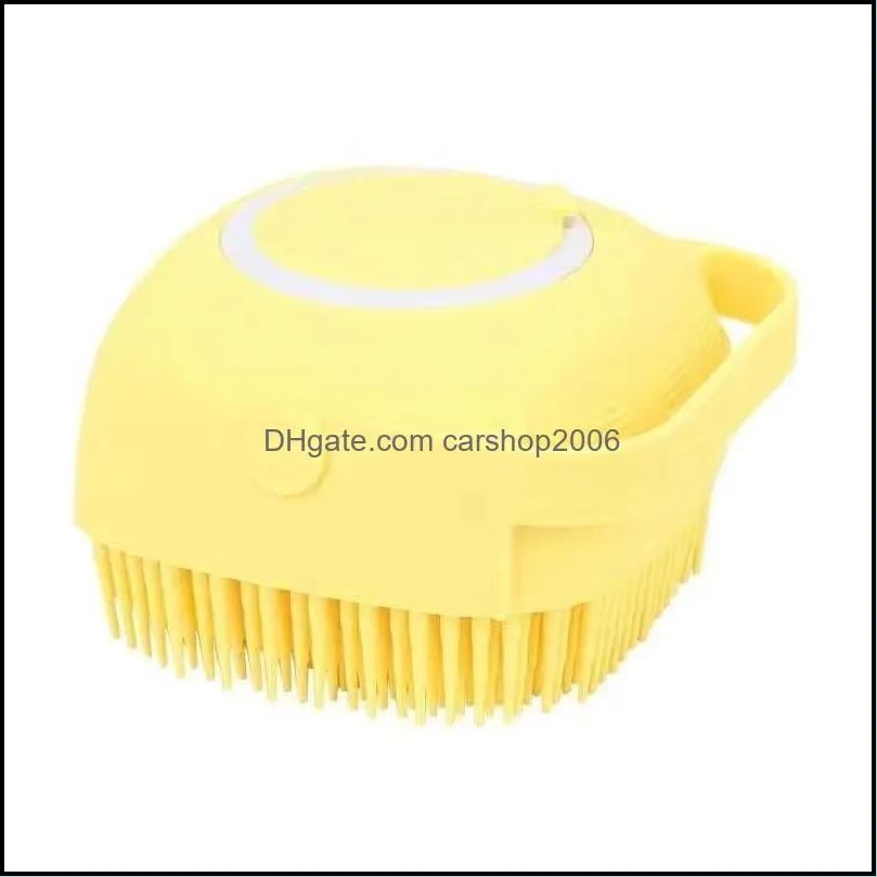 the scrub baby bath scrubber ultra soft silicone bath brush massage brush and canfilling shampoo in it h-0077 577 s2