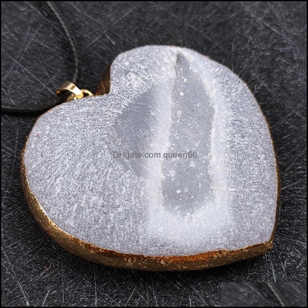 natural agate crystal tooth original stone peach heart star moon pendant necklace irregular ore top drilled for jewelry making