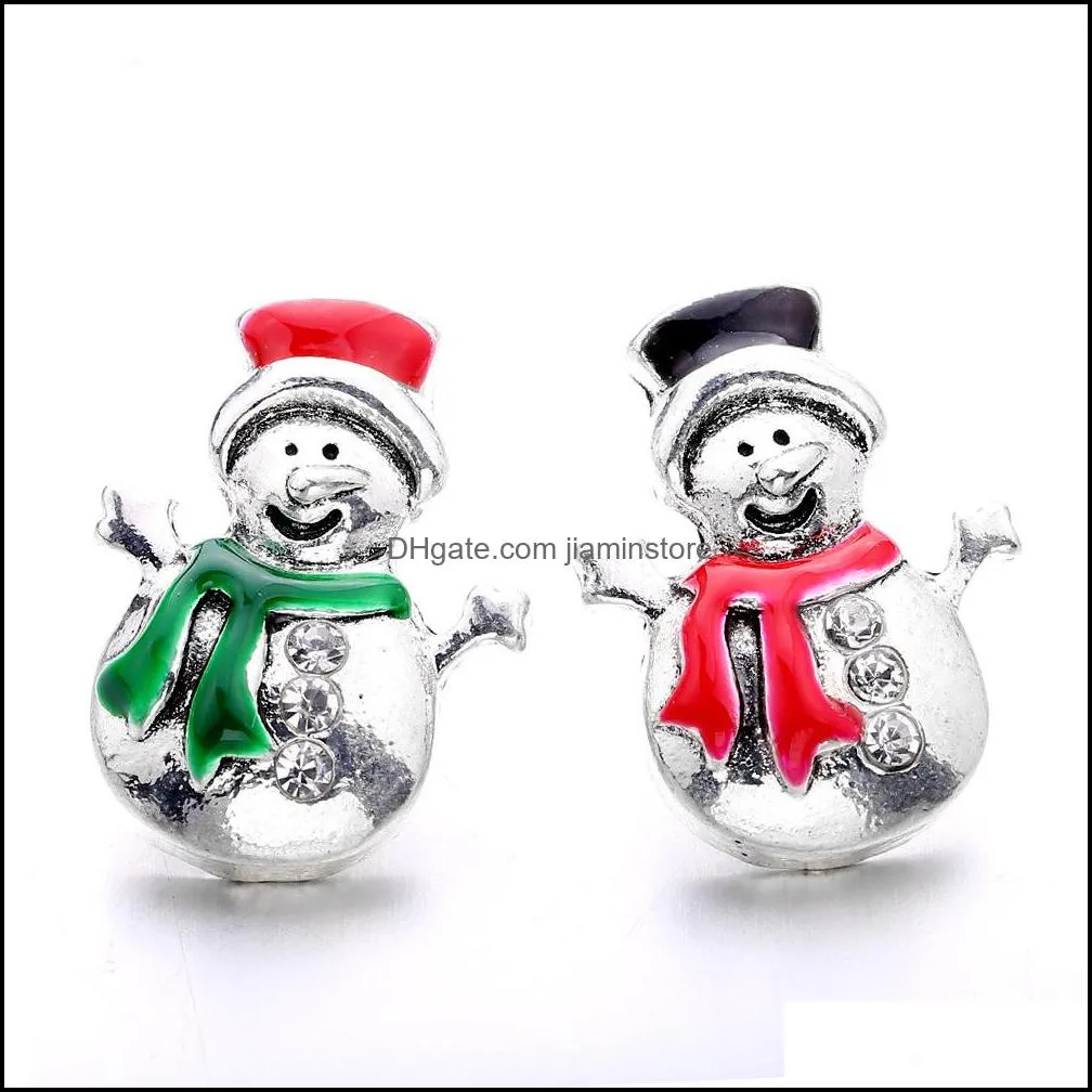 christmas snowman snap button charms jewelry findings 18mm metal snaps buttons diy bracelet jewellery wholesale
