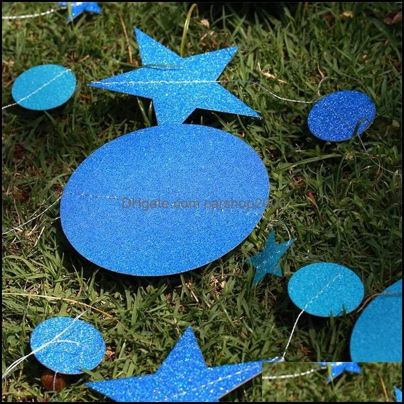 stars circular shaped sequins ornament golden onion mirror wedding party flag pulling flower drawing blue decoration new arrival 3 2sc