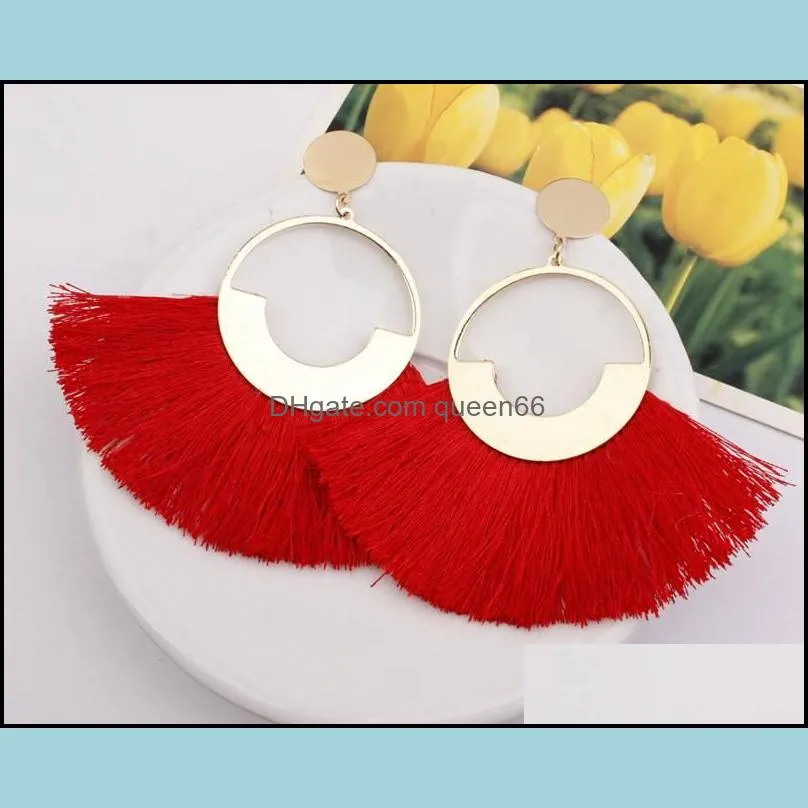 bohemian fashion tassel earrings female national pendant long rope girl ladies fashion posey jewelry birthday easter