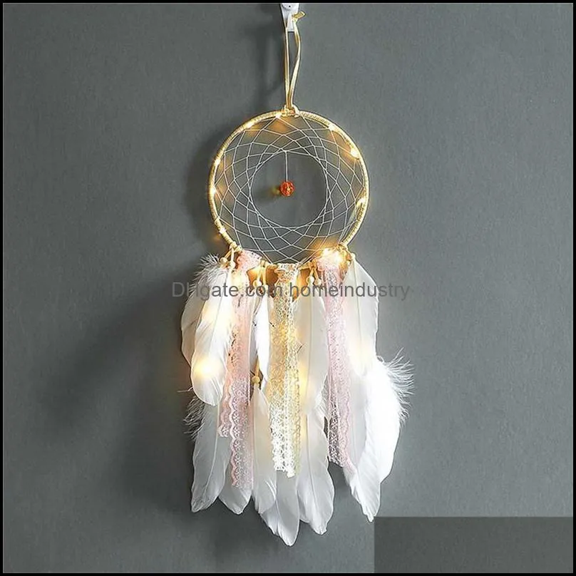new pattern led dream catcher feathers wall hanging pendant dreamcatcher for home decoration car hangings decorations birthday gift