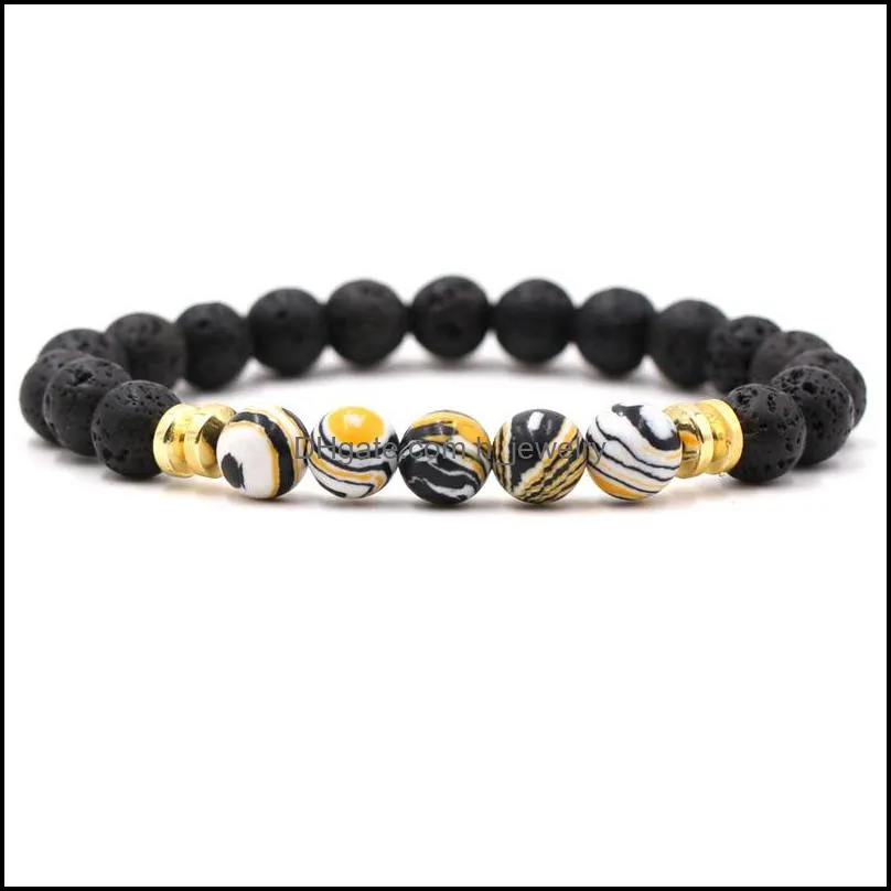handmade 8mm malachite buddha bracelet black lava stone beads diffuser bracelets men summer women jewelry gift