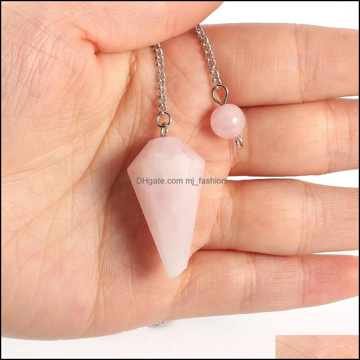 cone chakra pendulums semi-precious stones pendant amulet reiki healing crystal meditation for men women