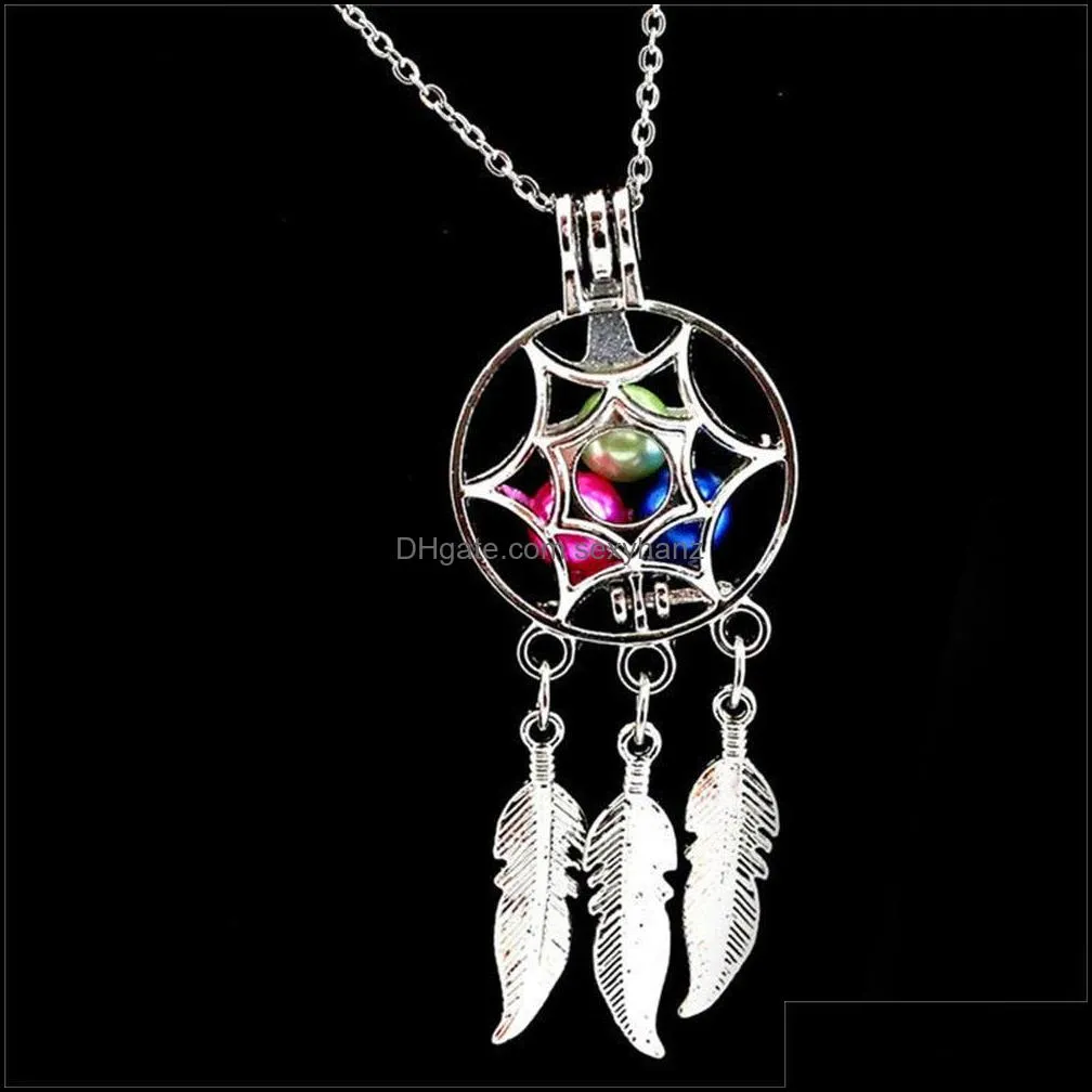 color mixing random new fashion vintage dream catcher pearl necklace oyster  women`s necklaces for gift wholesale