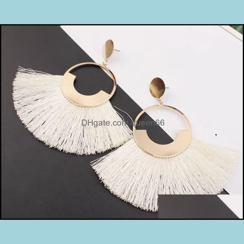 bohemian fashion tassel earrings female national pendant long rope girl ladies fashion posey jewelry birthday easter