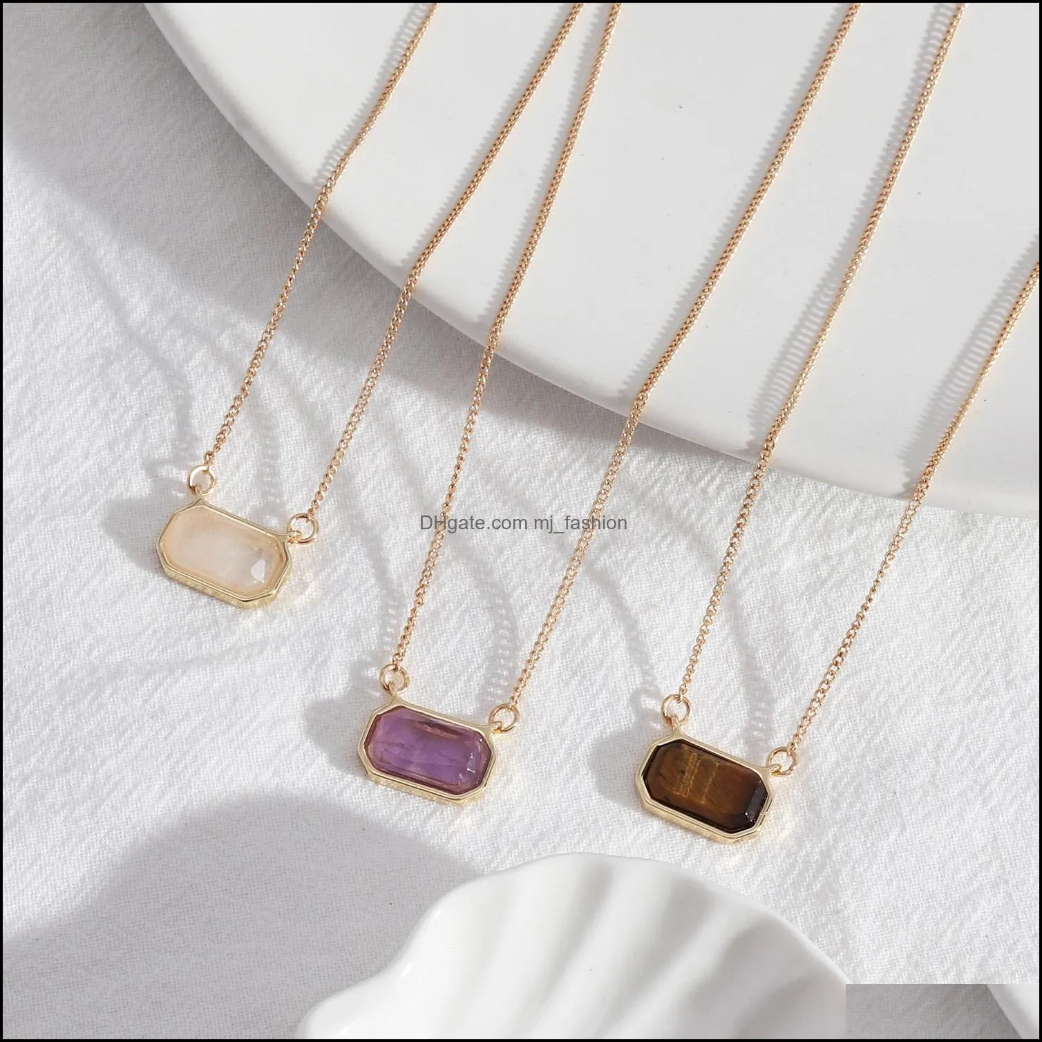 mini stone hexagon geometric pendant gold plated geometry necklaces best for lady  brand jewelry