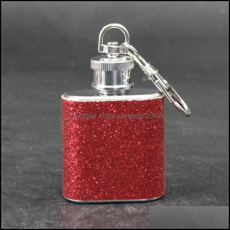 stainless steel wine bottle with key buckle small hip flask multi colors wines pot new arrival 4 5td l1