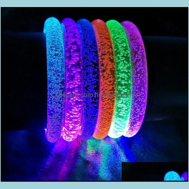 led glow sticks bracelet anklet light up party favors flashing bubble clear bangle birthday carnival wedding atmosphere supplies halloween