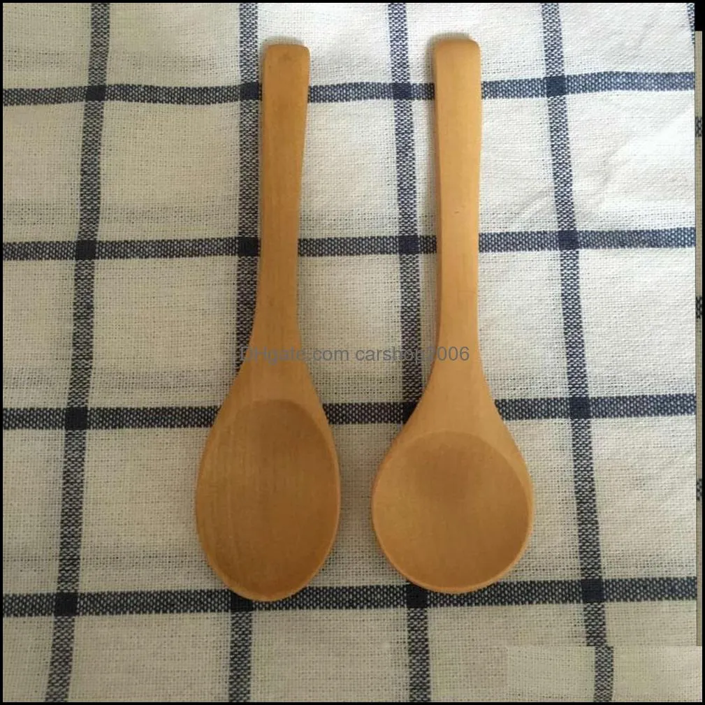 13cm mini wooden bamboo spoon lovely seasoning spoon ice cream spoons wooden flatware 100 pcs/lot 205 s2