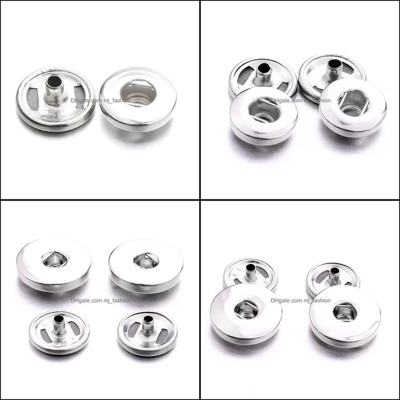 metal 12mm 18mm snap button clasps base buttons to make diy snaps bracelet necklace snap jewelry