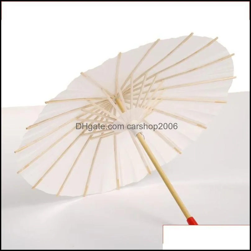 white bamboo paper umbrella craft oiled paper umbrella diy creative blank painting umbrella bride wedding parasol 182 s2