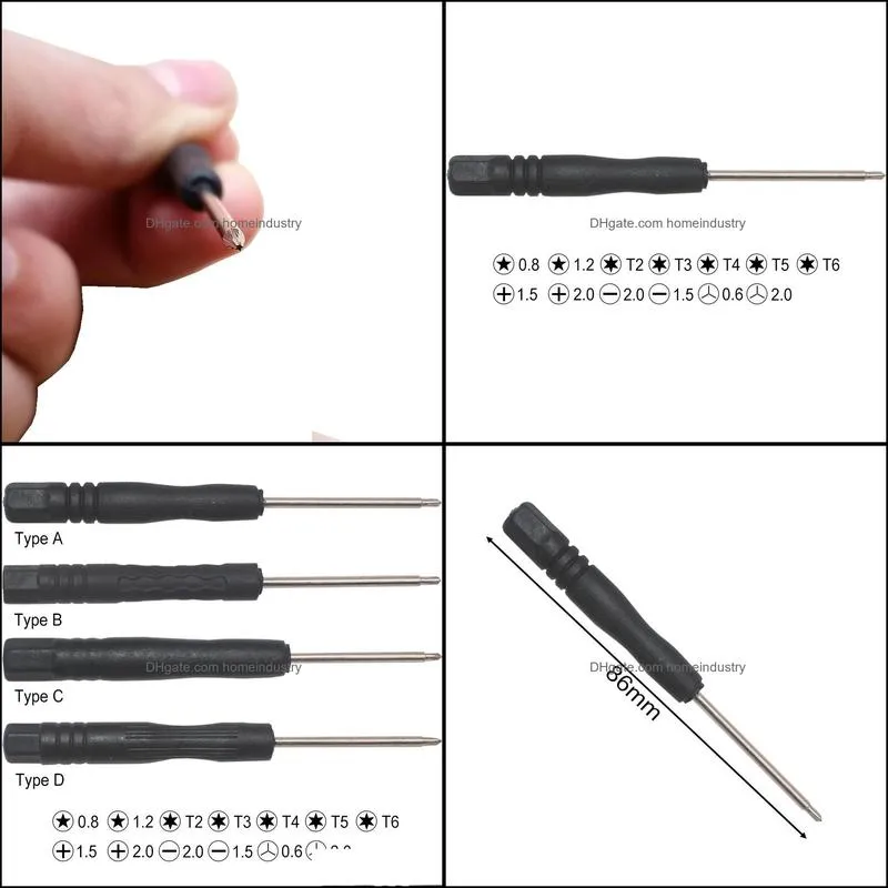 mini magnetic screwdriver t2 t3 t4 t5 t6 1.5 2.0 phillips slotted 0.8 pentalobe 0.6 2.0 tri wing for iphone tablet type a repairing