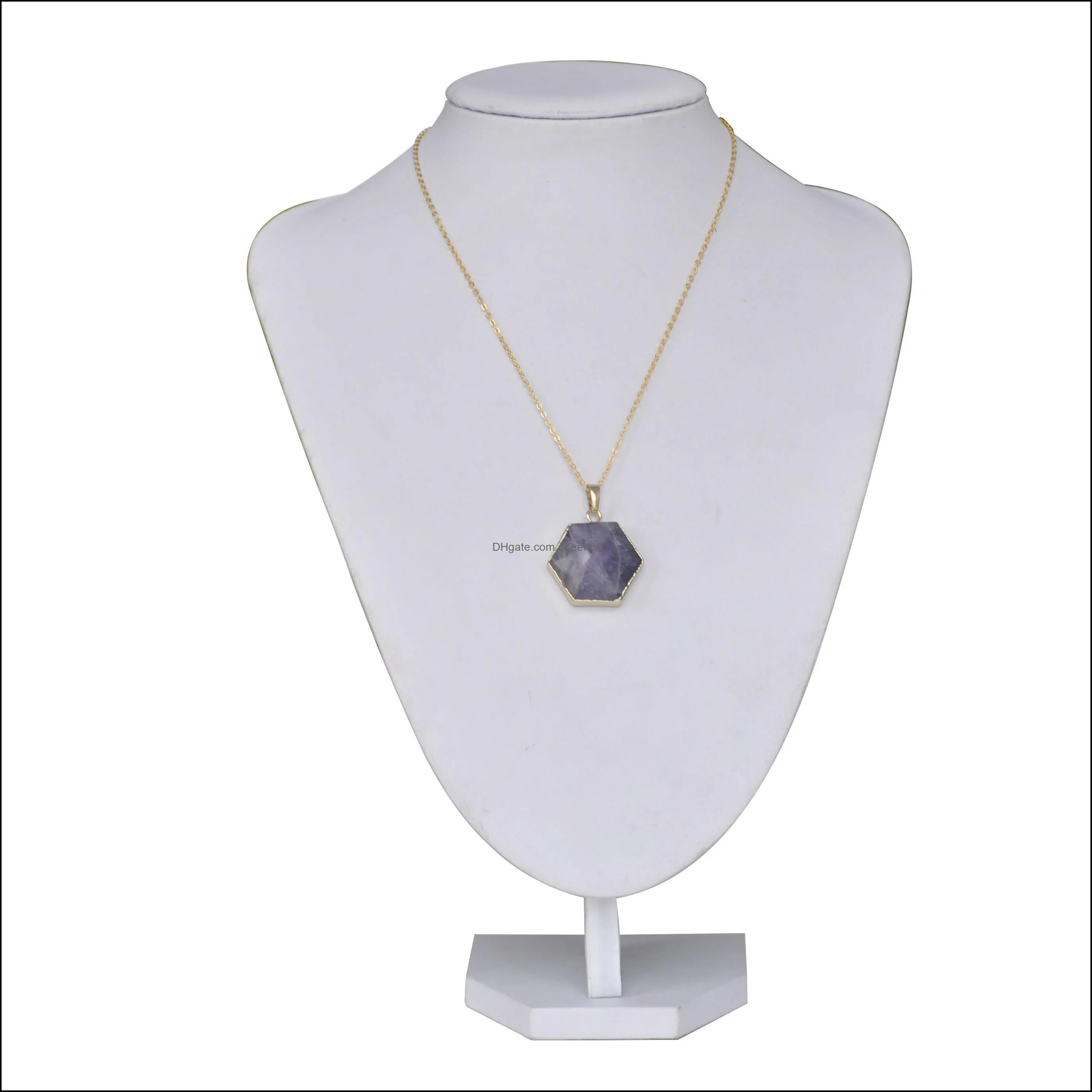 hexagonal pyramid crystal necklace pendant necklaces charm luminous alloy stone in the dark gift for girls and woman