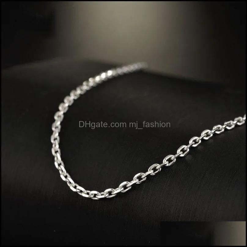 silver stainless steel chain necklace wholesal 1.5mm 2mm 3mm o chains fit diy pendant jewelry making bulk