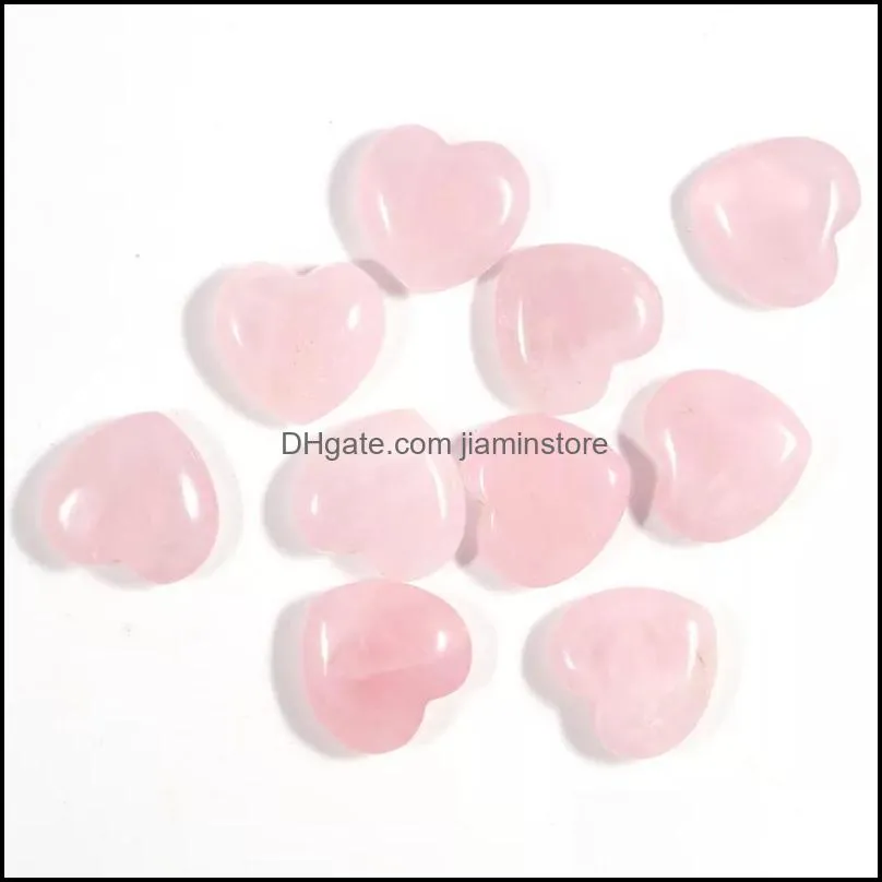 20x8mm natural rose quartz stone crystal heart chakra healing reiki heart gemstone home decor diy gift