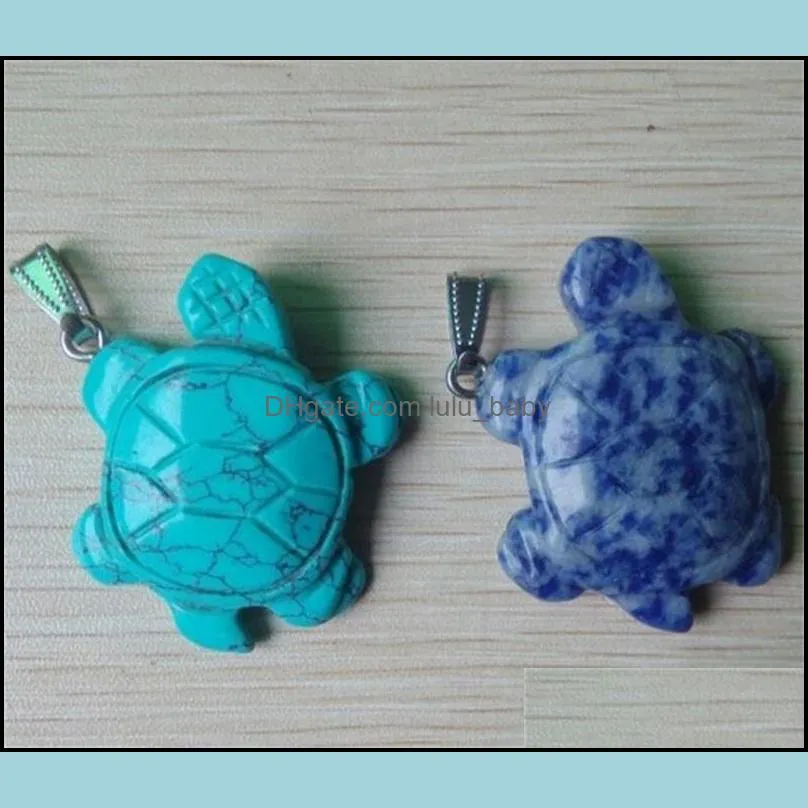 carved turtle assorted natural stone charms crystal pendants for necklace accessories jewelry making