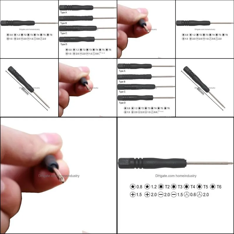 mini magnetic screwdriver t2 t3 t4 t5 t6 1.5 2.0 phillips slotted 0.8 pentalobe 0.6 2.0 tri wing for iphone tablet type a repairing