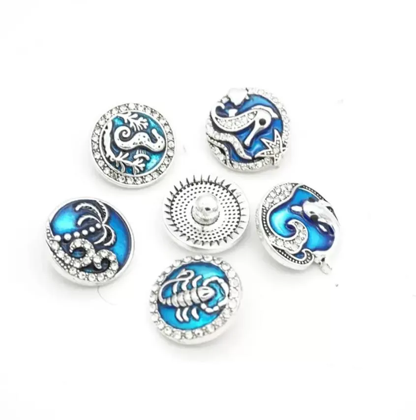 noosa chunks 18mm rhinestone ocean life snap starfish snap button noosa chunks crystal alloy button fit snap bracelets for women men