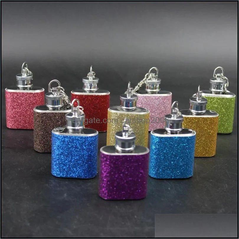 stainless steel wine bottle with key buckle small hip flask multi colors wines pot new arrival 4 5td l1