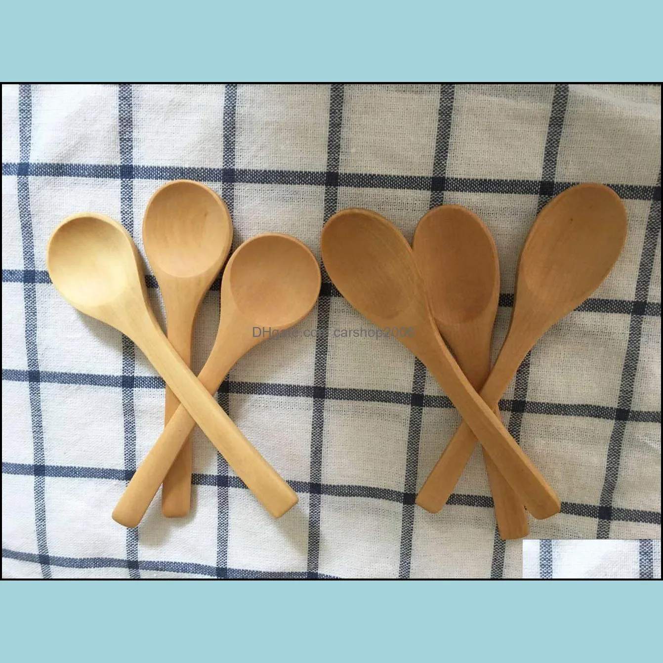 13cm mini wooden bamboo spoon lovely seasoning spoon ice cream spoons wooden flatware 100 pcs/lot 205 s2