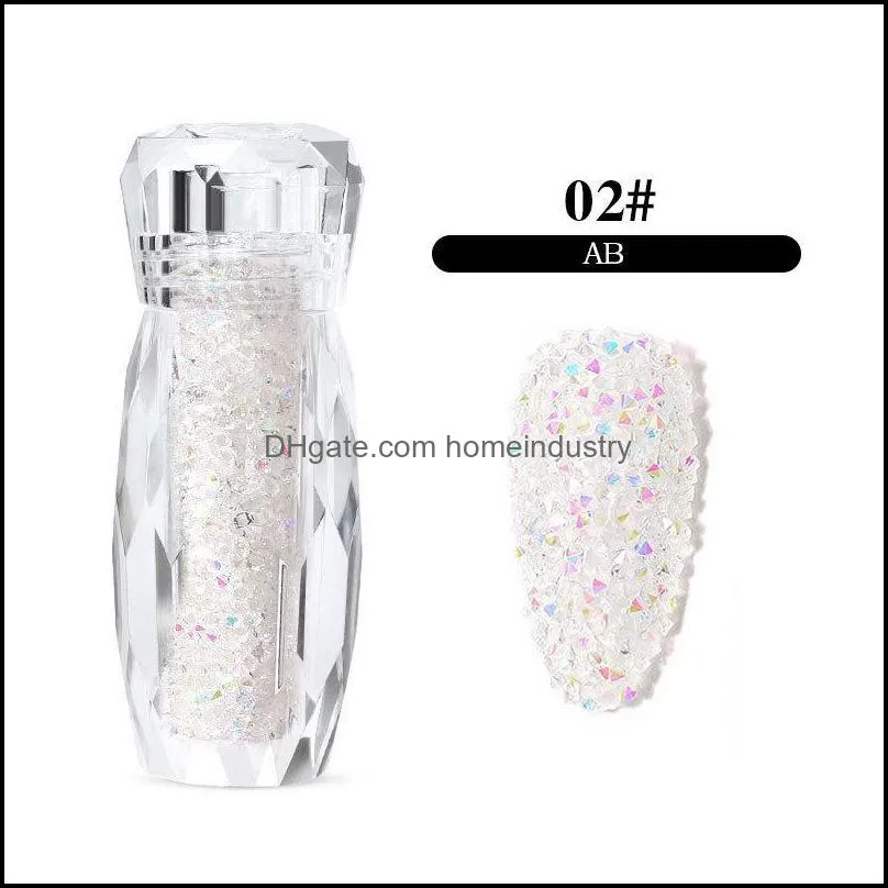 Nail Art Decorations DIY AB Mini Tiny Glass Rhinestone Gems Micro Pixie Crystal Glitter Nails Decoration Manicure AccessoriesNail