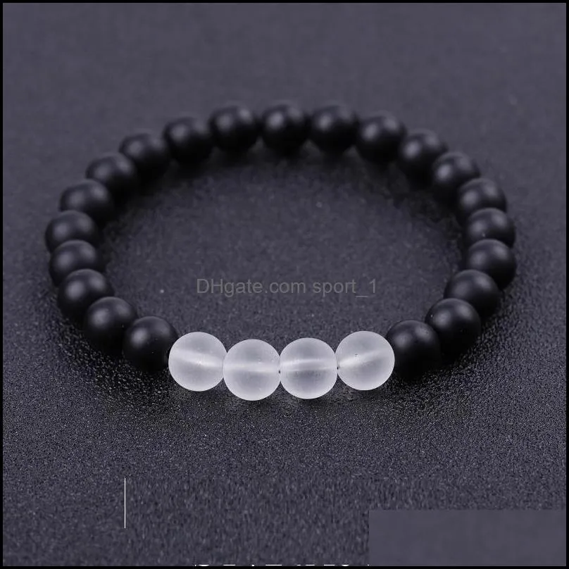 lover matted black white glass beads bracelet men buddha handmade bracelets summer women jewelry gift