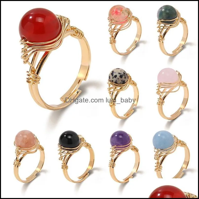 fashion crystal stone ring handmade gold bohemian jewelry gift rings for women birthday party rings adjustable