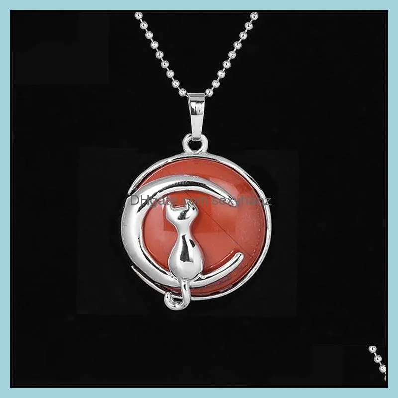 simple temperament cute moon cat pendant necklace women girl birthday gift jewelry men