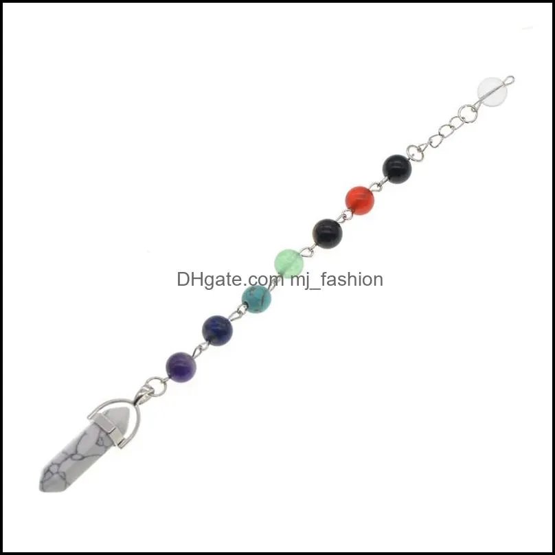 hot chakra reiki healing pendulums natural stones pendant amulet crystal meditation hexagonal pendulum for men women