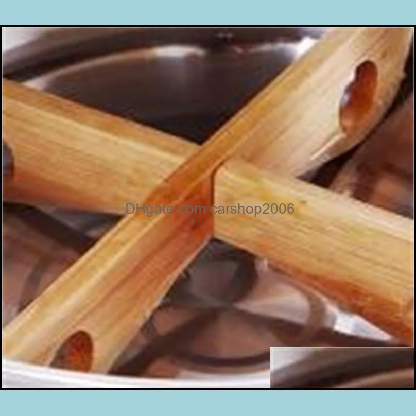 bamboo material casserole shelf kitchen protect table prevent scalding pad hangable detachable crossover type rack shelves 2 4zb l1