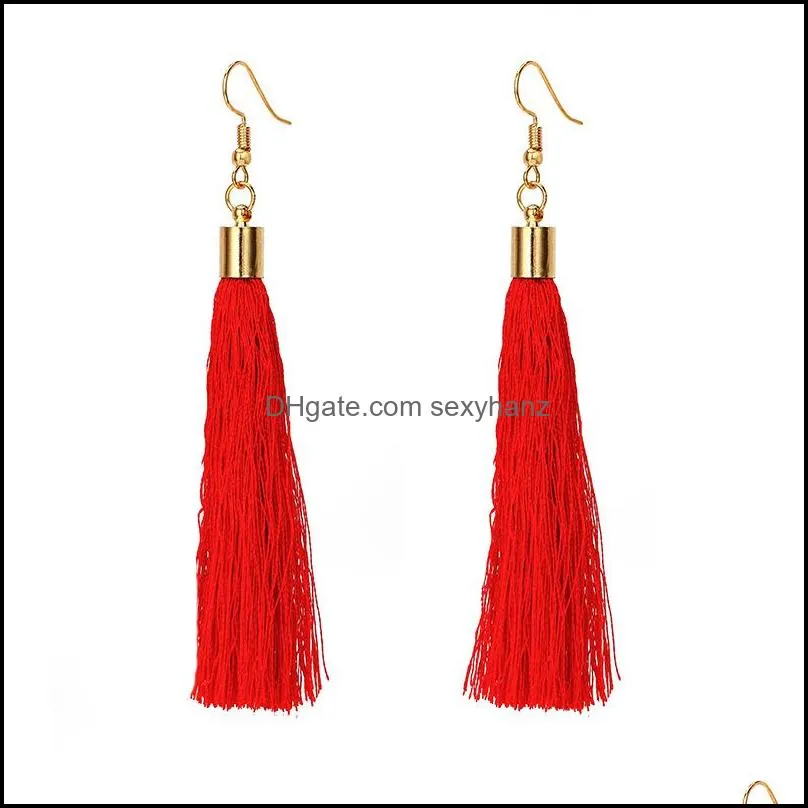 women`s long tassel pendant earrings girls tassel earrings elegant temperament valentine`s day birthday party wild gift