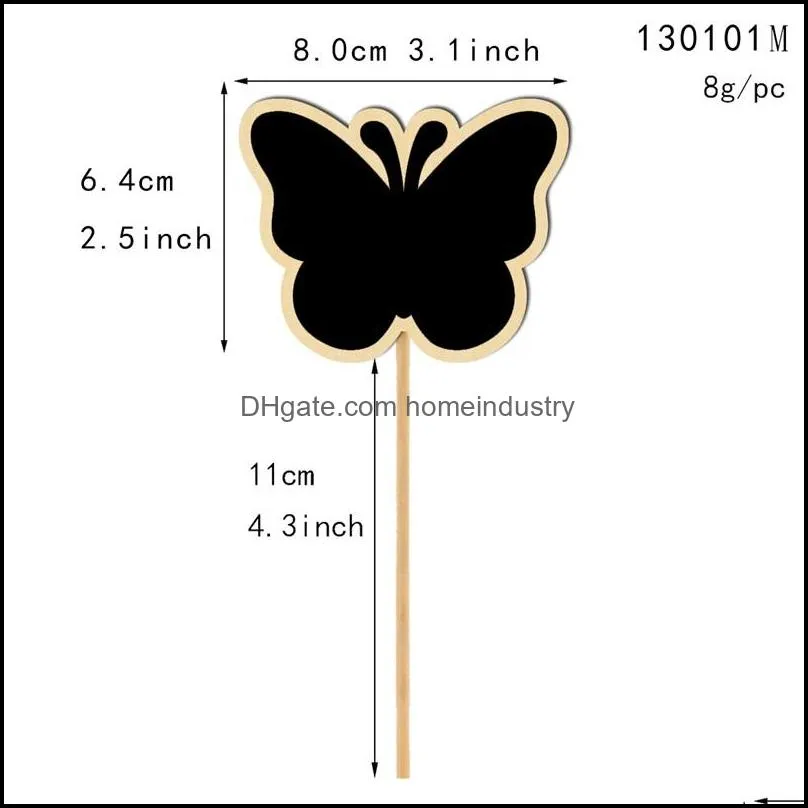 plant tags marker cute shape card insertion mini blackboard woodiness arts and crafts originality home furnishing butterfly flower 2093