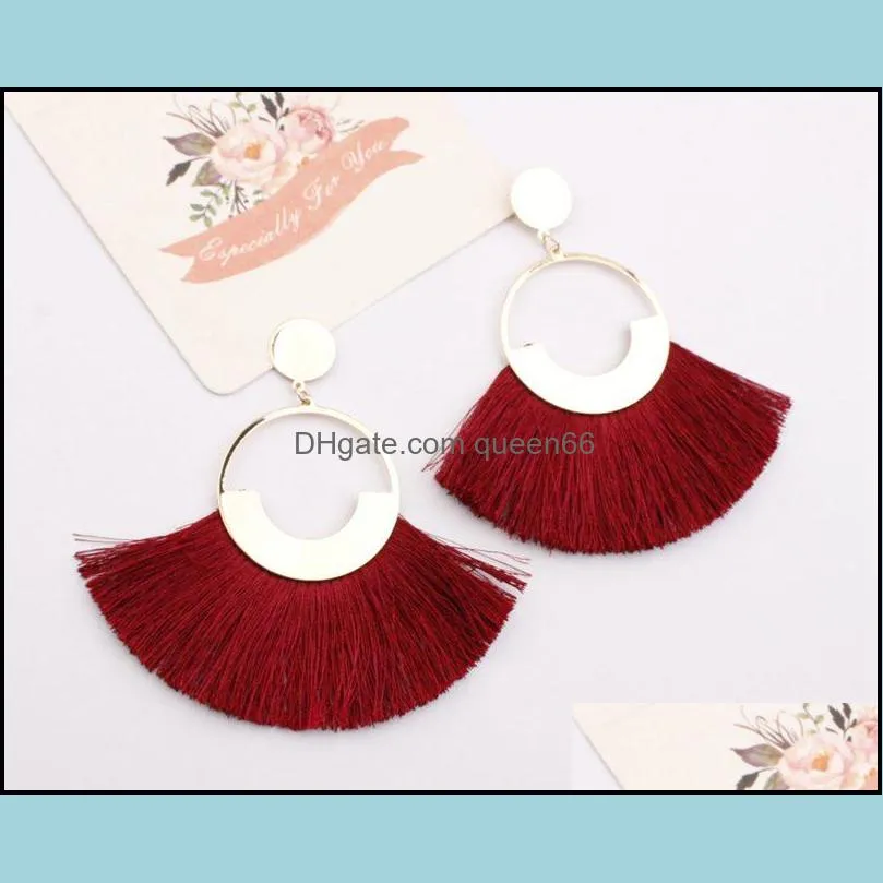 bohemian fashion tassel earrings female national pendant long rope girl ladies fashion posey jewelry birthday easter