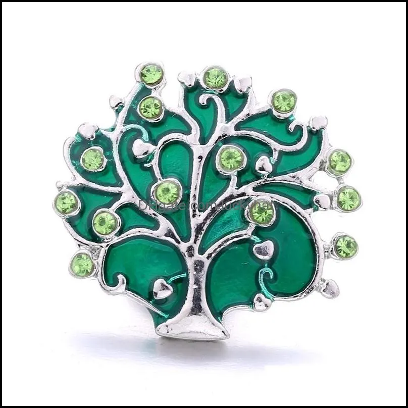 healing rhinestone clasps chunk tree 18mm snap button zircon charms bulk for snaps diy jewelry findings suppliers gift