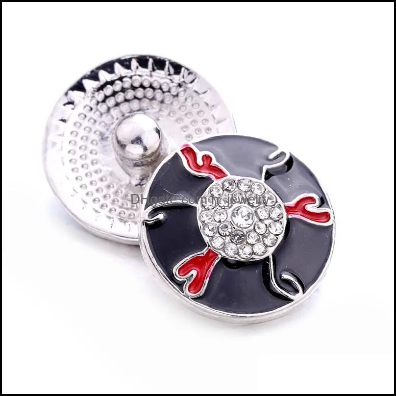 wholesale volcano geometric snap button charms jewelry findings crystal beads rhinestone 18mm metal snaps buttons diy bracelet