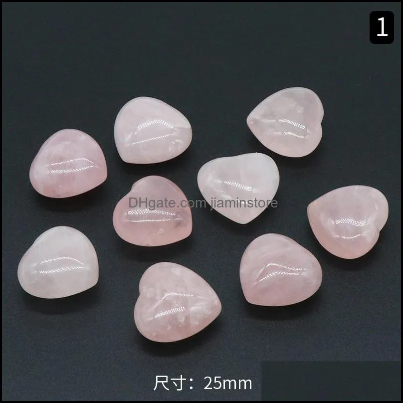 25mm 30mm rose quartz love heart stone natural healing pink crystal mascot massage accessory hand piece gemstone reiki home decoration