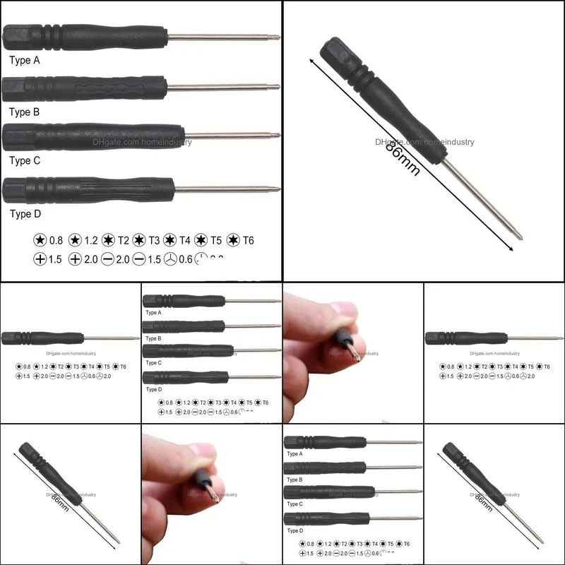 mini magnetic screwdriver t2 t3 t4 t5 t6 1.5 2.0 phillips slotted 0.8 pentalobe 0.6 2.0 tri wing for iphone tablet type a repairing