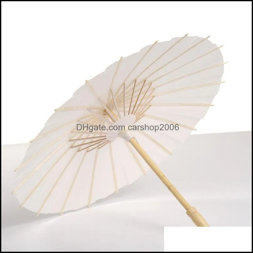 white bamboo paper umbrella craft oiled paper umbrella diy creative blank painting umbrella bride wedding parasol 182 s2