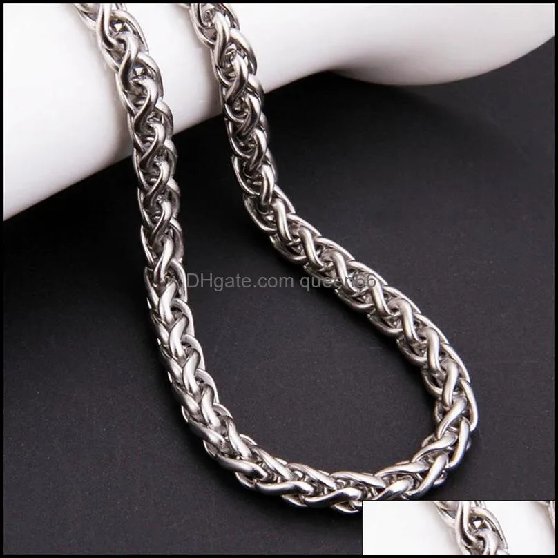 stainless steel necklace keel chain flower basket chain europe and america 20 inch fegalo chain necklace 3-8mm men and women models