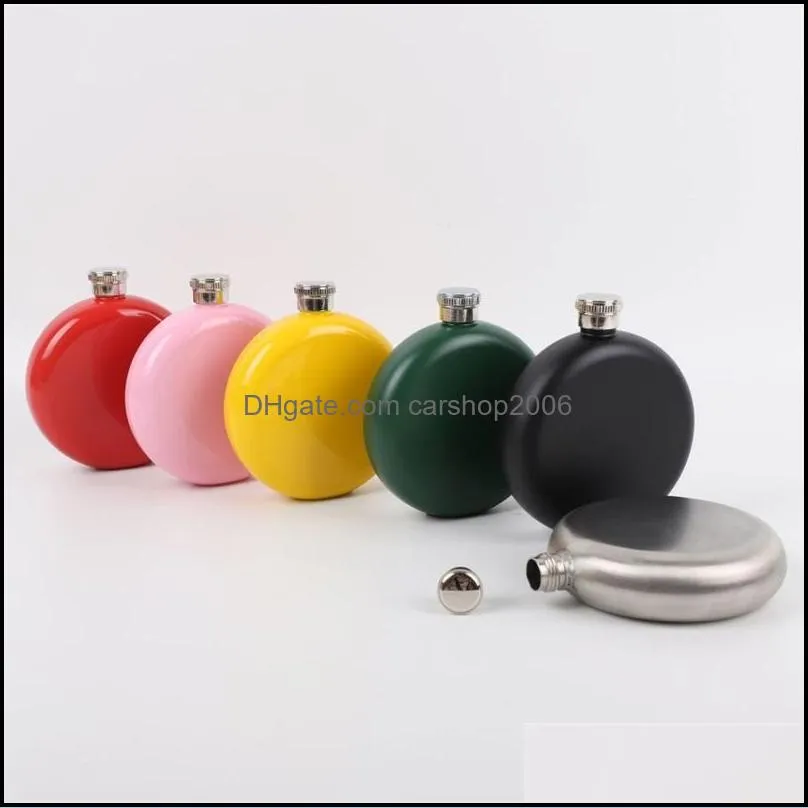 circular stainless steel hip flask man portable flagon simplicity pure color wine pot new pattern fashion 12 5gca j1