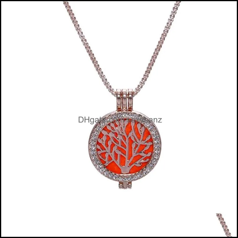 life tree phase box aroma silver sweater chain 12pcs aromatherapy essential oil diffuser necklace two style pendant adjustable chain