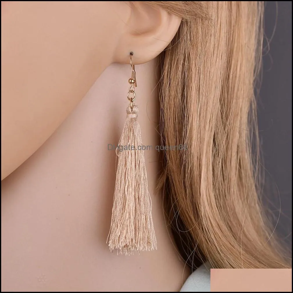 simple bohemian alloy tassel earrings set 6 piece set elegant temperament jewelry valentine`s day gift