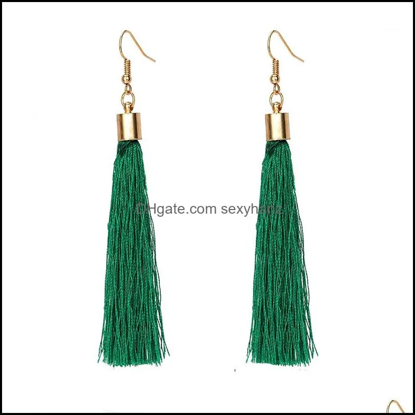 women`s long tassel pendant earrings girls tassel earrings elegant temperament valentine`s day birthday party wild gift