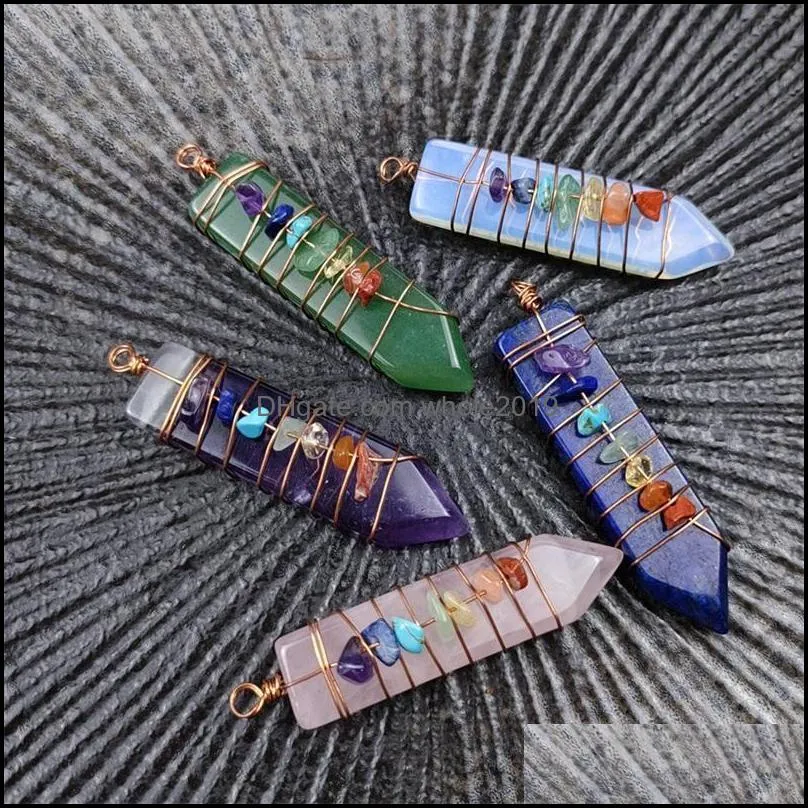 arrowhead chakra reiki healing pendulums charms natural stones pendant amulet crystal meditation for men women jewelry making