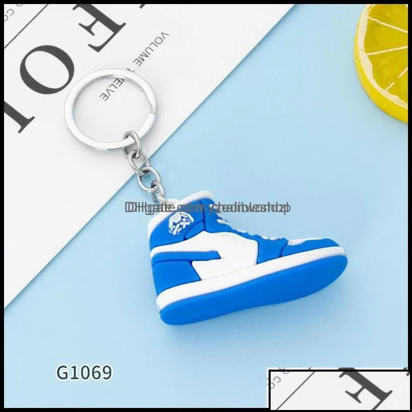 keychains fashion accessories 2022 selling new style stereo sneakers button pendant 3d mini basketball shoes model soft plastic decoration