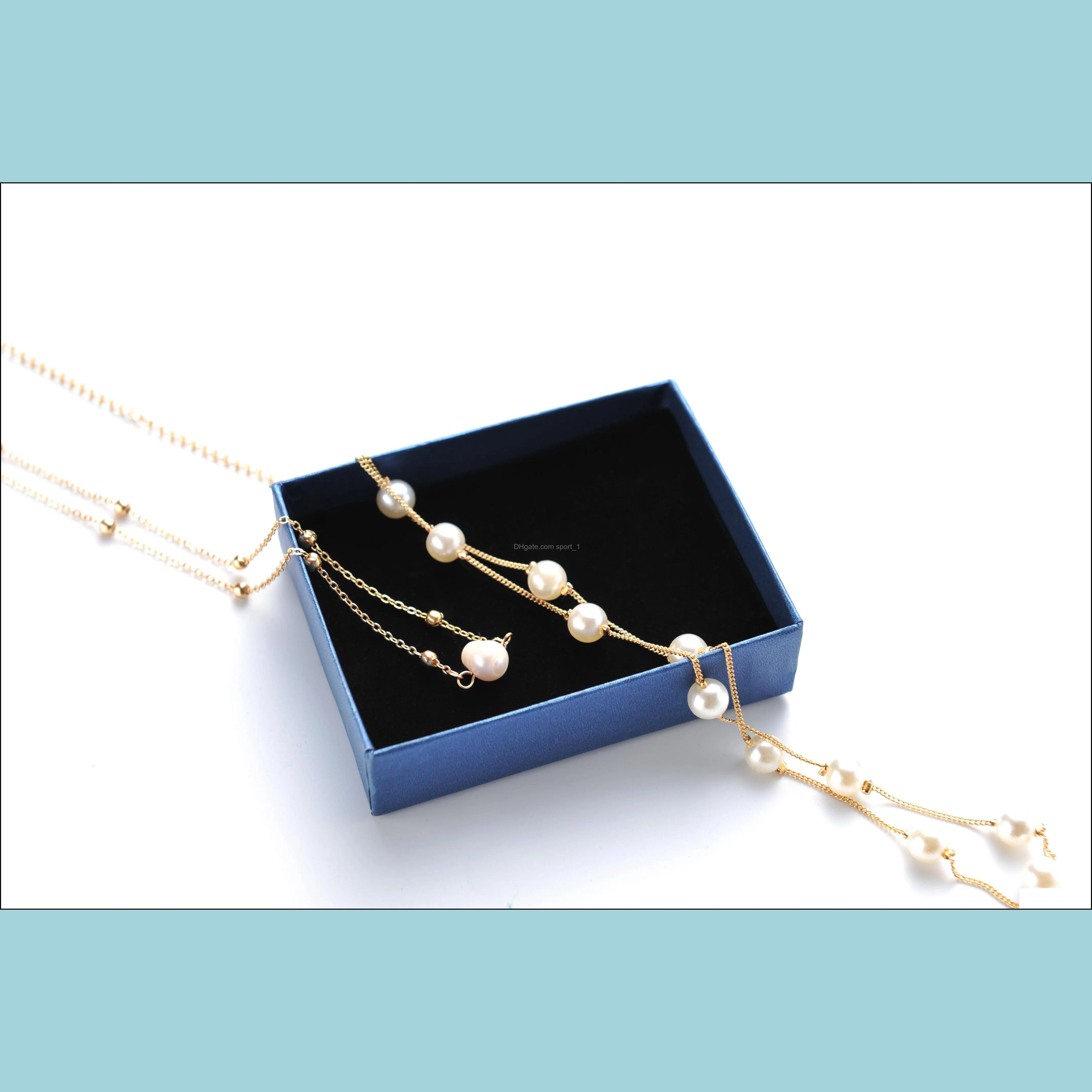 pearl choker dainty adjustable necklace 18k gold plated cultured barque pearls tiny chain delicate mother`s valentine jewelry