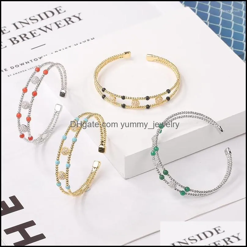 bangle bohemian colorful round bead bangles for women handmade party jewelry pulseras mujer boho bracelet gift