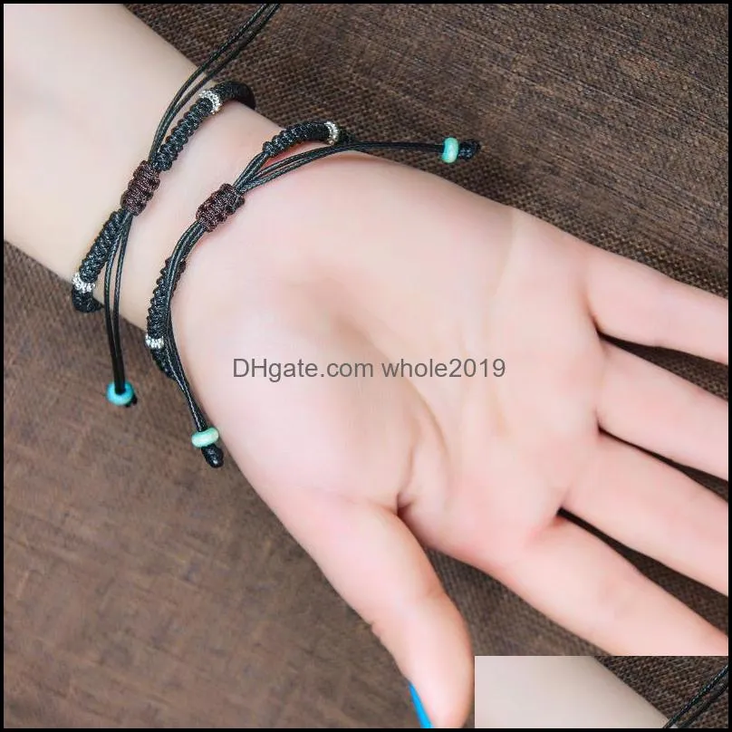 braided colorful lava stone beads strand bracelet friendship bracelets adjustable rope essential oil diffuser women jewelry gift