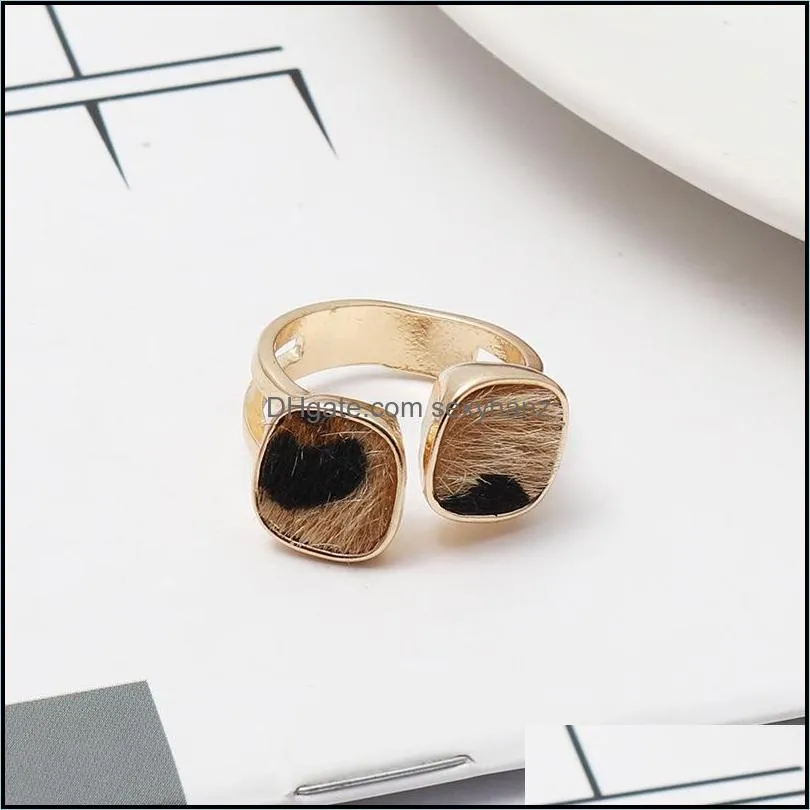 leopard print white blue abalone shell paper rings fashion gold color brincos pendientes jewelry ring for women